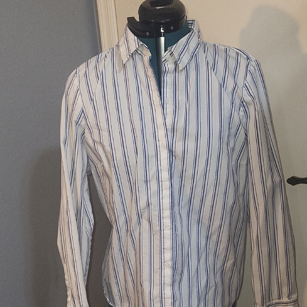 Ladies Blue Striped Shirt